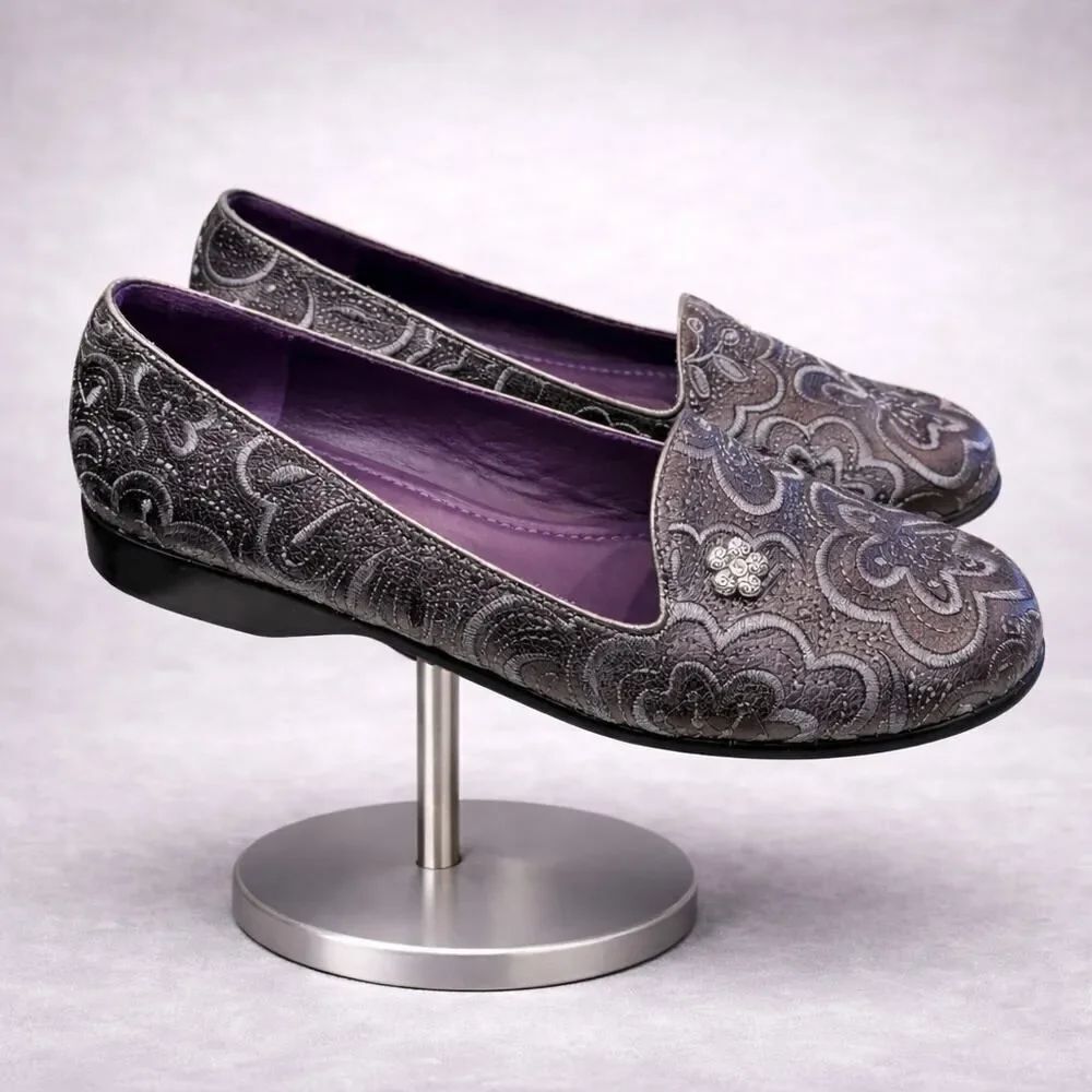 Brighton Mosaic Leather Embroidered Women’s Flats Loafers 9